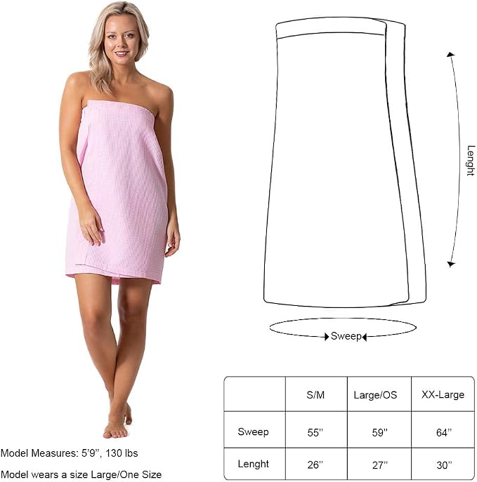 Women’s Waffle Spa Body Wrap with Adjustable Closure