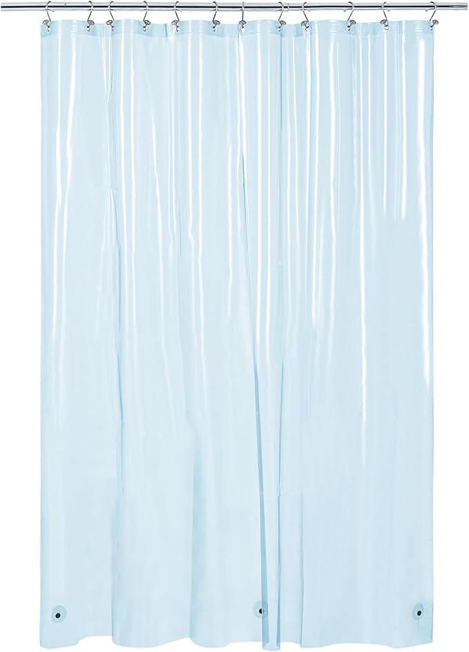 Barossa Design Extra Long Shower Curtain Liner Clear Blue, 72x84 | Waterproof PEVA, 3 Bottom Magnets, Metal Grommets, Lightweight Plastic Shower Liner XL 72 x 84 Inches for Bathroom/Tub