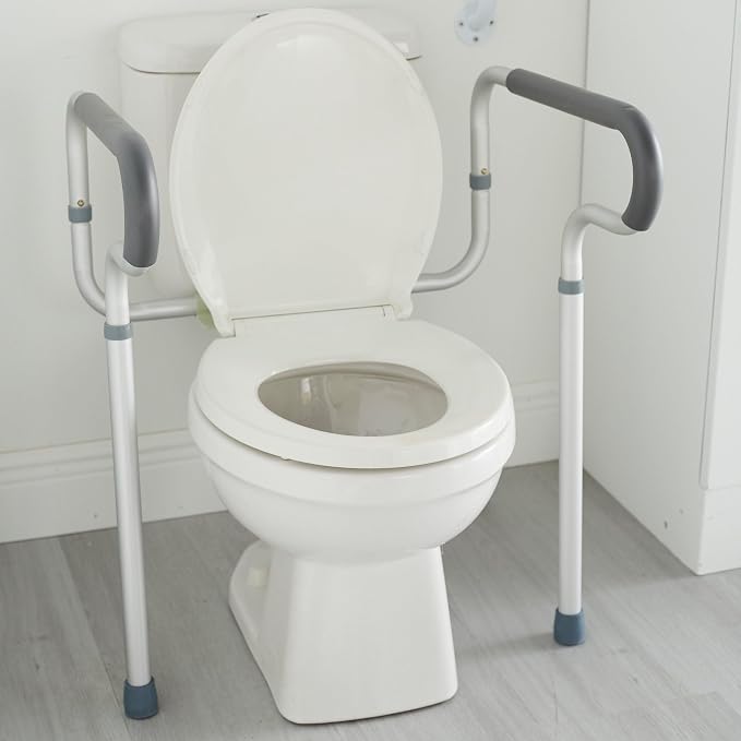 McKesson Toilet Safety Frame and Rail, Gray, 1 ct | Aluminum, Adjustable