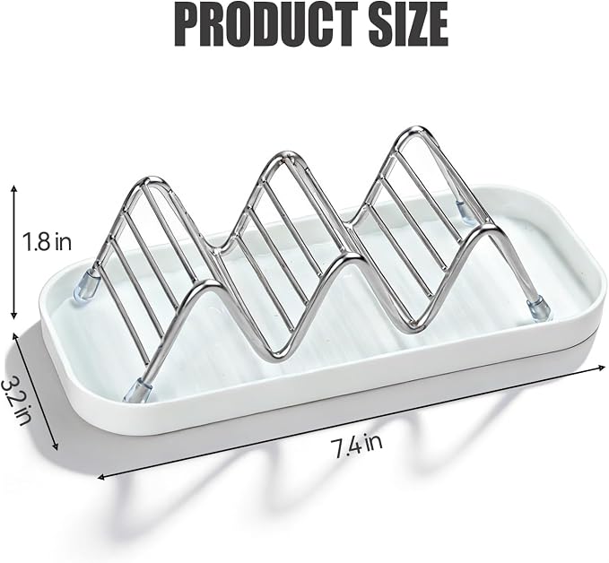 OZNER Wavy Soap Dish for Shower, 304 Stainless Steel Shampoo Bar Holder with Removable Drip Tray, Self Draining Quick Dry Bar Soap Holder for Shampoo Bars, Conditioner Bars & Soap, 1 Pack