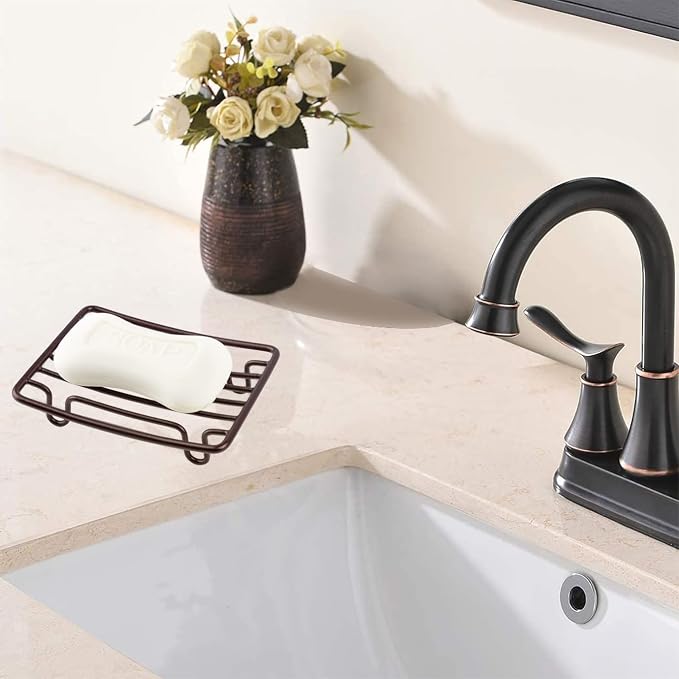 Bar Soap Dish Holder for Shower Bathroom Stainless Steel Rust Proof Self Draining, Bronze-2 Pack