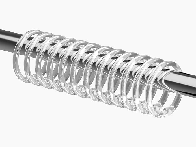 Kutesna 96 PCS Plastic Shower Curtain Rings, Clear Shower Curtain Hooks | O-Ring Shower Rings for Bathroom Rods, Heavy Duty Hanging Loops with Smooth Glide, No Tools Installation & Rust-Proof Design