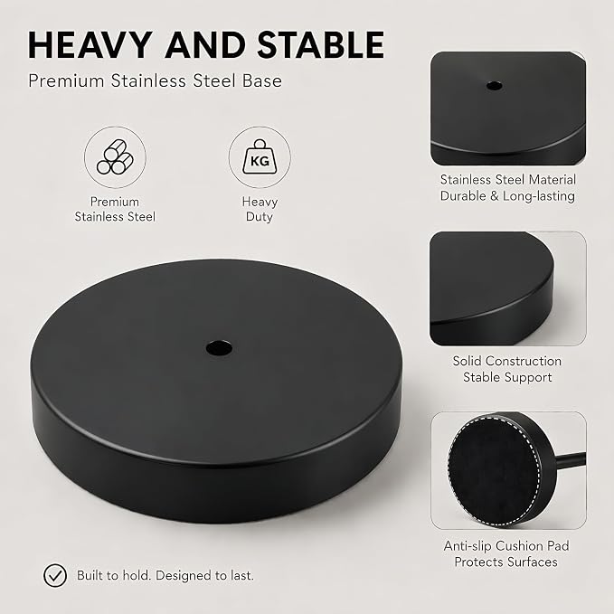 Toilet Paper Holder Stand for Max 5 Paper Rolls, Freestanding TP Holder, Paper Roll Storage for Bathroom, Stainless Steel - Black