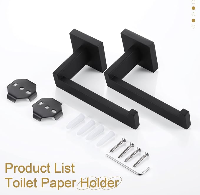KOKOSIRI Black Toilet Paper Holders Bathroom Toilet Paper Roll Holder SUS304 Stainless Steel Contemporary Wall Mounted, 2 Pack, B2003BK-P2