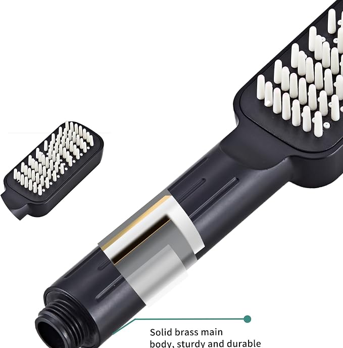 Handheld Shower Head,High Pressure Shower Head,Water Saving Detachable Shower Wand with Solid Brass Body and 5 ft Flexible Hose, Easy to Clean and Durable (Soft Head)