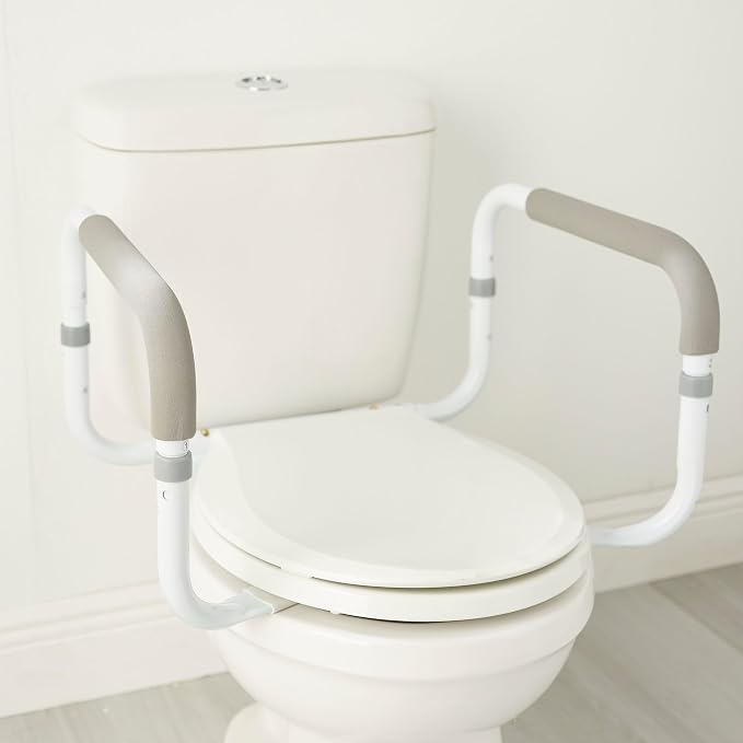 McKesson White Steel Toilet Safety Rail, 2 ct | up to 300 lbs