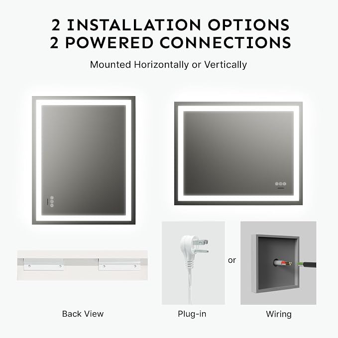 36x72 Inch LED Bathroom Mirror with Lights | Extra Large Lighted Smart Vanity Mirror with Memory Function, Anti-Fog, Backlit + Front Lit, Dimmable 3-Color Temperature