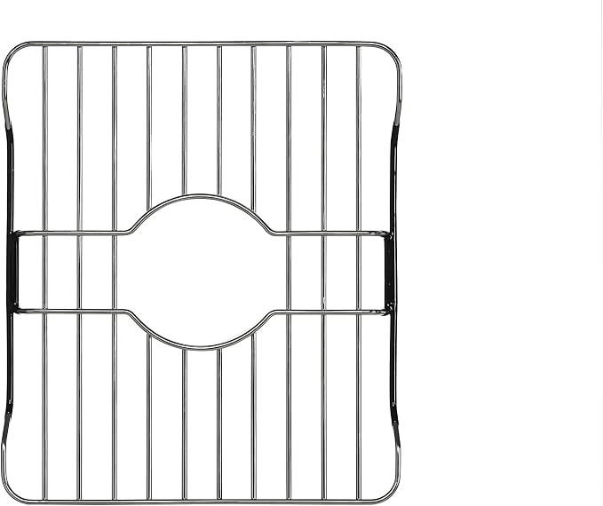 SunnyPoint 304 Stainless Steel Sink Protector Rack – Rust-Resistant Grid for Kitchen Sink Bottom, Scratch Prevention, Drainage Support – Fits Sinks 10.75" x 12.4", Center Drain Hole Required