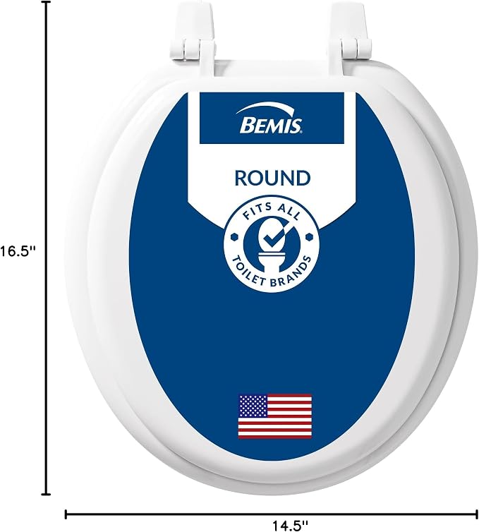 Bemis 400TTA Economy Durable Wood Toilet Seat, Made in USA, Round, White (Pack of 2)
