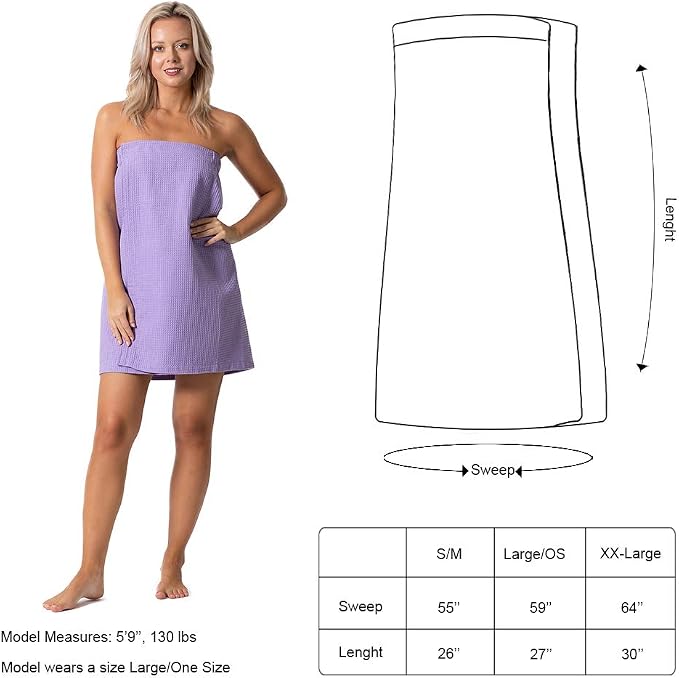 Women’s Waffle Spa Body Wrap with Adjustable Closure