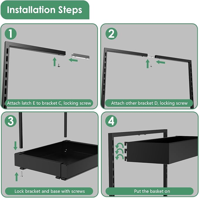 Under Sink Organizer, L-Shaped Pull Out Cabinet Rack for Kitchen | Expandable Width, 6-Level Height, Built For Bathrooms And Laundry Rooms, Quiet Sliding Rails, Duty Alloy Steel Frame,2 Pack