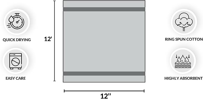 Premium White Washcloths Set - 480 Pack | 12x12 inches - Ultra Soft, Highly Absorbent - Cotton Wash Cloths - Machine Washable & Fingertips Towels (12x12, White - 480 Pcs)