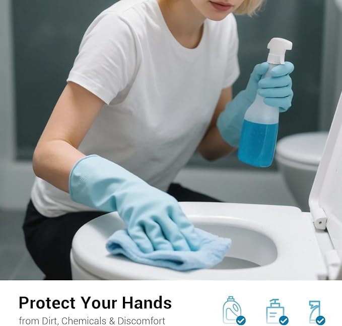 ThxToms 4 Pairs Rubber Kitchen Dishwashing Gloves-Heavy Duty 10 Mil | Reusable Household Cleaning Gloves for Washing Dishes and Cleaning Tasks, Non-Slip Grip, Latex, Multi-Color, Small