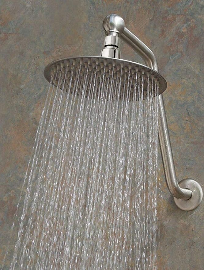 NearMoon Rain Shower Head, Ultra-Thin Design-Pressure Boosting, Awesome Some Experience, High Flow Stainless Steel Rainfall Head (8 Inch,Chrome Finish)