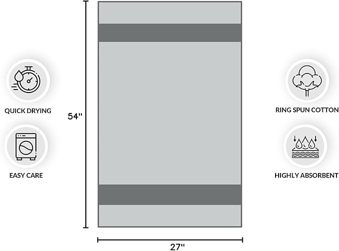 Premium Bath Towel Set (Pack of 24,27 x 54) 100% Ring-Spun Cotton Towels for Hotel, Spa, Soft and Absorbent (27 x 54, White - 24 Pcs)