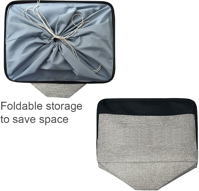 Organization and Storage Basket for Shelves - 20x16x14 inch Jumbo 3 Pack Collapsible Storage Bins for Organizing, Fabric Storage Cubes for Organizer Gift Toy Closet (Black & Grey)