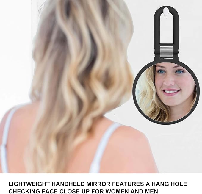 CLSEVXY Magnifying Handheld Mirror Double Sided, 1X 20X Magnification Hand Mirrors, Travel Folding Hand Held Mirror, 360°Rotation Pedestal Makeup Vanity Mirror