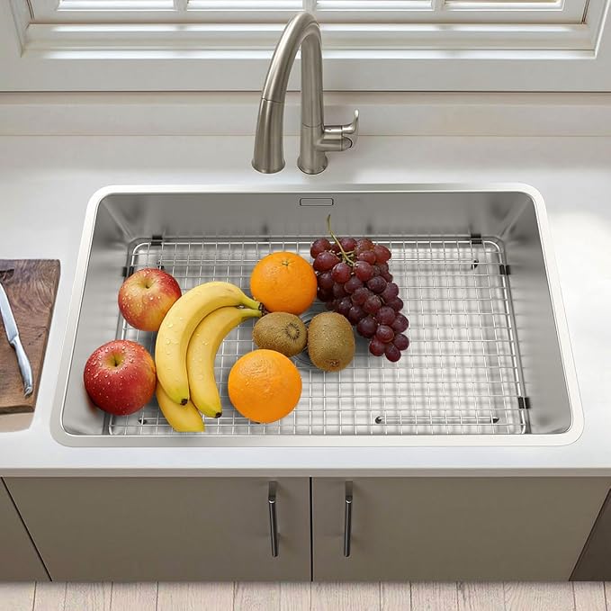 Sink Bottom Grid 29-1/2" X 15-9/16", Centered Drain with Corner Radius 3/8", Sink Protector