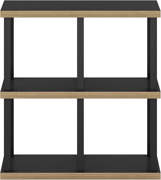 Furinno Turn-N-Tube No Tools Decorative Display Shelf, 4-Cube, Americano/Black