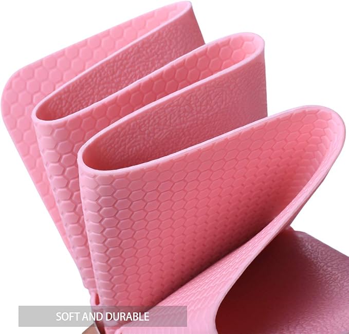 Webos Foldable Non Slip Silicon Bath Mat Bathtub mat no Suction Cups for Textured Tub and Reglazed Tub(Foldable-Beige, 28-inch x 14-inch)