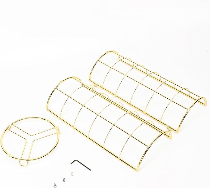 NearMoon Toilet Paper Organizer Stand, Free Standing 3 Rolls Tissue Storage, Metal Bathroom Accessory, Rustproof Toilet Roll Holder for Kitchen Countertop Inside Cabinet Shelf(Metal Base, Gold)