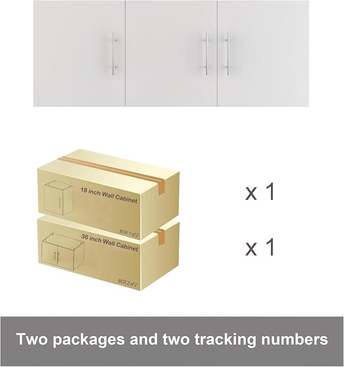 Laundry Wall Cabinet set of 2, 54"W x 12"D x 20"H Wooden Wall Mounted Storage Cabinet, 3 Door Cabinet with Soft Close, Metal Handle, Adjustable Shelf,for Kitchen, Garage, Laundry, Bathroom, White