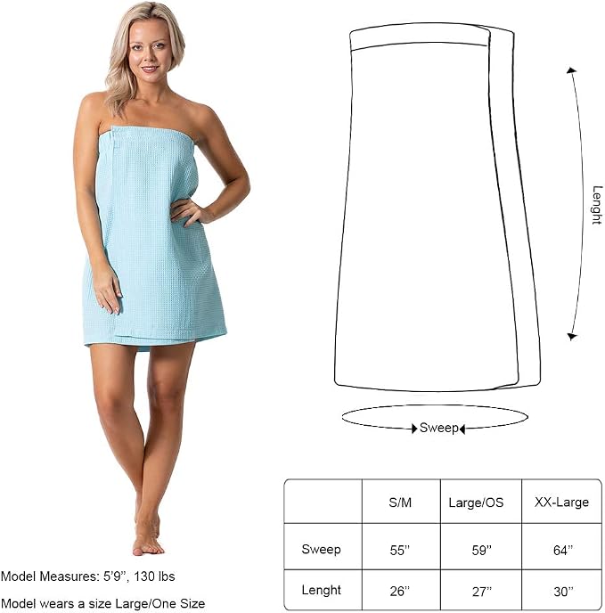 Women’s Waffle Spa Body Wrap with Adjustable Closure
