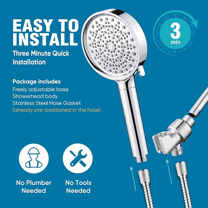 Cobbe Filtered Shower Head with Handheld, Water Softener for Hard Water | High Pressure 6 Spray Mode Shower Head with Filters - Remove Chlorine and Harmful Substances - Reduces Dry Itchy Skin, Chrome
