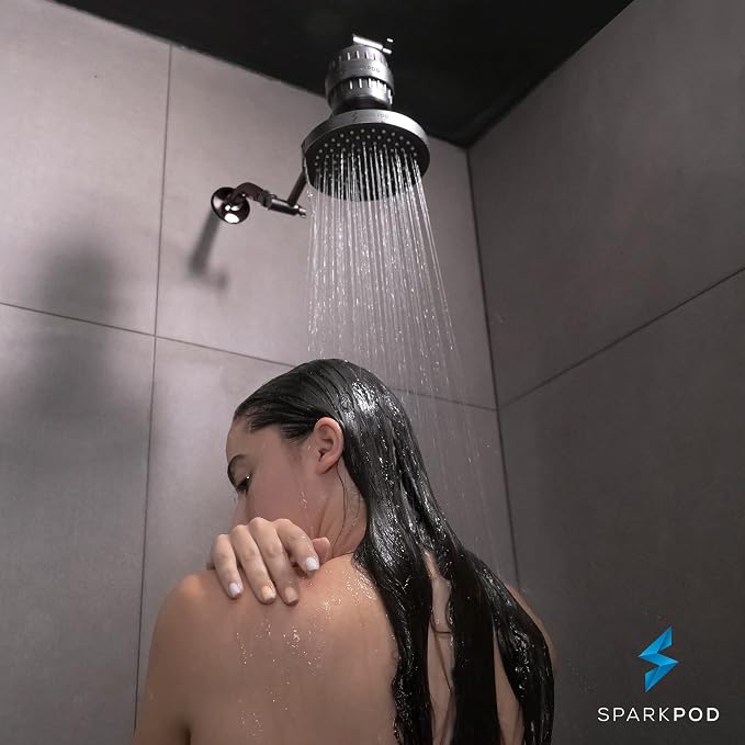 SparkPod Rain Shower Head, 6 Inch Round, Vintage Oil-Rubbed Bronze Finish | High Pressure Shower Heads, 90 Nozzles, Adjustable Showerhead, No Tools Needed, Universal Connection