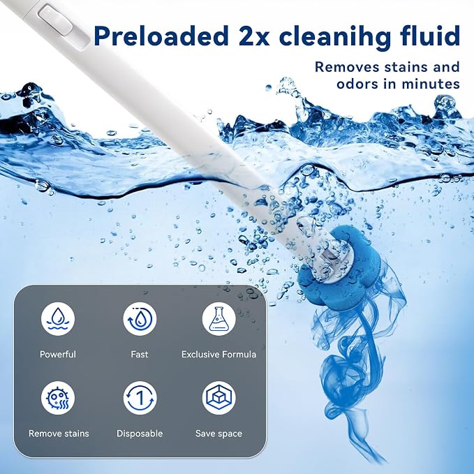 2-Pack Disposable Toilet Brush with 56 Refills, Toilet Cleaning System Starter Kit,Wall-Mounted Space-Saving Brush Set for Deep Bathroom, RV, and Home Cleaning