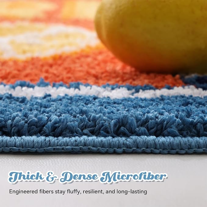 TRUEDAYS Sardine Bath Mat, Cute Bath Mat for Bathroom 20x30 Inch, Blue | Fun Bath Mat, Soft Absorbent, Quick Dry, Machine Washable, Non Slip Bath Rugs for Bathroom Decor Kitchen Bedroom