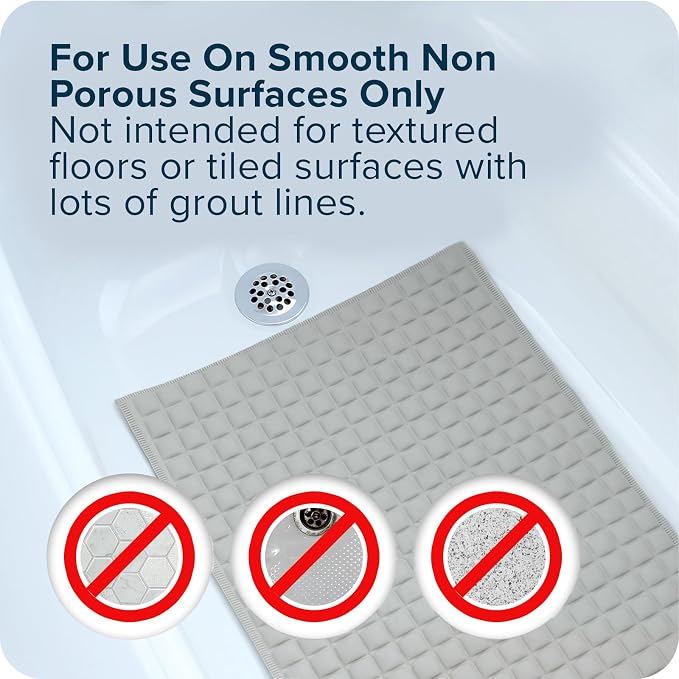 SlipX Solutions Pillow Top Soft Padded Non Slip Bathtub Mat, 27x15.5, Gray | Soft Anti Slip Bath Tub And Shower Mat, 700 Air-Filled Pillows, Strong Suction Cups, Extra Comfort Underfoot