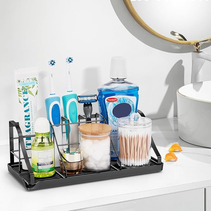 Bathroom Organizers and Storage,7 Slots, Kids Electric Toothbrush Holders | Easy to Clean,Multifunctional,Kids Electric Toothbrush Organizer,Drainage,Removable,For Bathroom,Vanity,Kitchen Sink,Office
