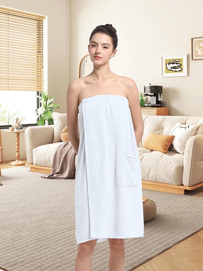 Women'S Soft Wrap Towel Full Length,Bath Robe After Shower Female Plush Long,Spa Bathrobes Lightweight With Pockets