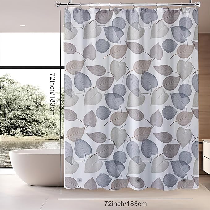 TIKABC Shower Curtain Liner, 4G PEVA Shower Liner, Plastic Waterproof Shower Curtains, 72x72 inch with Grommet Holes 3 Magnetic Weights