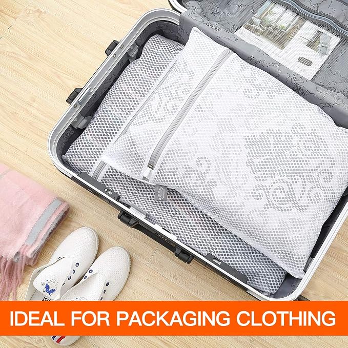 Laundry Bags Mesh Wash Bags, Large Garment Bag for Washing Machine | Extra Large Lingerie Bags for Washing Sheet, Throw Blanket, Curtain, Cushion Cover, Comforter, Large Items, XXL