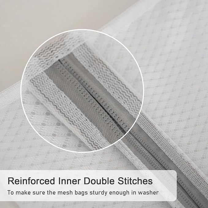 Diamond Mesh Laundry Bags 2 Pack (XX-Large, 24x24”) | Heavy Duty Mesh, Durable Zipper, For Delicates, Lingerie, Bras, Underwear, Protect Garments in Washing Machine