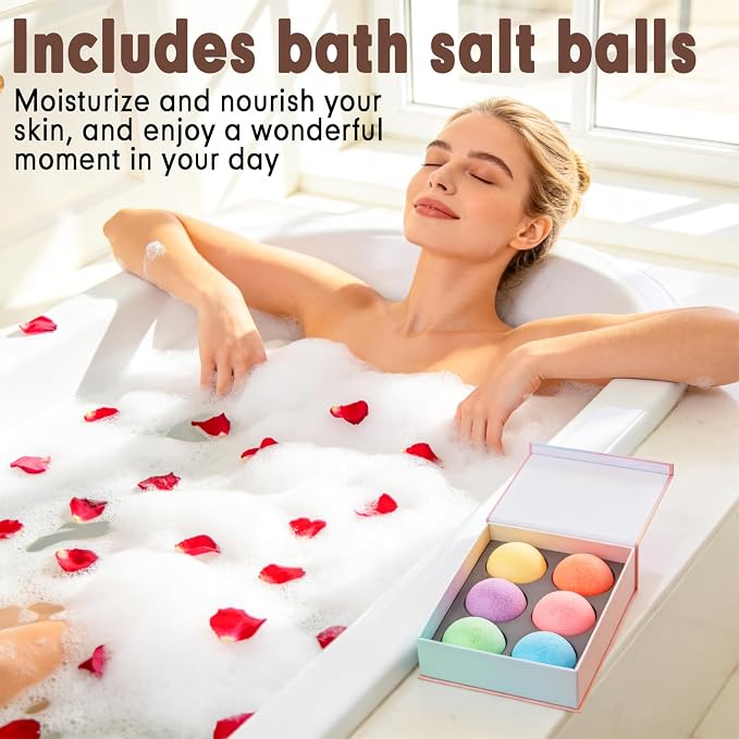 Deluxe Full Body Bath Pillow, 5D Bathtub Cushion - Stacking Cushions | Thickened Soft Relaxation Bathtub Pillow, Provides Support for The Neck, Back, and Shoulders— (Includes Bath Bombs)