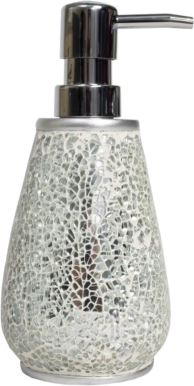 Sweet Home Collection Bathroom Accessories Collection Unique Decorative Beautiful Designs Bath Décor, Lotion Pump/Soap Dispenser, Glamour(Pack of 1)