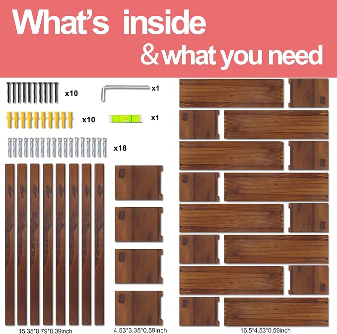 Fixwal Floating Nursery Book Shelves for Wall, 32in, Set of 4, Brown | Solid wood shelves store kids' books, toys and clothing. Fits kids' room, playroom, nursery, living room, bedroom & bathroom.