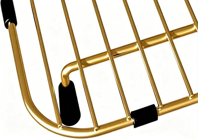 Stainless Steel Sink Grid Protector, Center Drain Kitchen Sink Bottom Wire Rack for Universal Double Bowls Sink, Kitchen Sink Accessories Drying Sink Grate, Gold 2 Pack (11.5"L X 13.8"W)