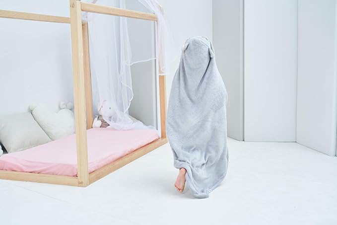 HIPHOP PANDA Ultra Soft Hooded Baby Towel - 2-Layer Thick 500GSM Absorbent | Rayon Made from Bamboo, Hooded Bath Towel for Newborn, Infant, Toddler, Baby Registry - Hippo, 37.5x37.5 In