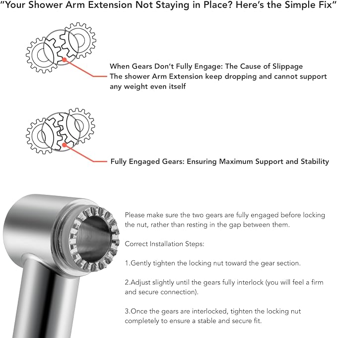 11 Inch Adjustable Shower Head Extension Arm With Locking Set Screw, Singing Rain 304 Stainless Steel Egyptian Gold Angle Height Adjustable, G1/2 Universal Connector Compatible (Egyptian Gold)