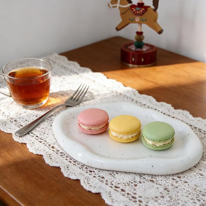 CHENACC Cloud Ceramic Jewelry Tray, Small Decorative Dish for Home Accessories. Perfect Personalized Birthday for Women, Sisters,Girlfriend and Mother, Long Shape
