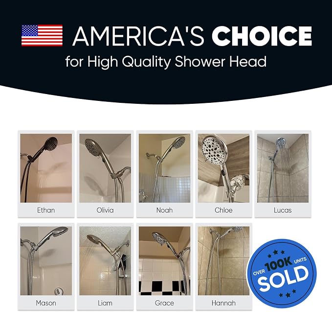 Cobbe 9 Spray Modes Handheld Shower Head, Water-Saving, ORB | Power Rinse, 1-Click Pause & Flow Control, 6ft Stainless Steel Hose, Adjustable Brass Bracket