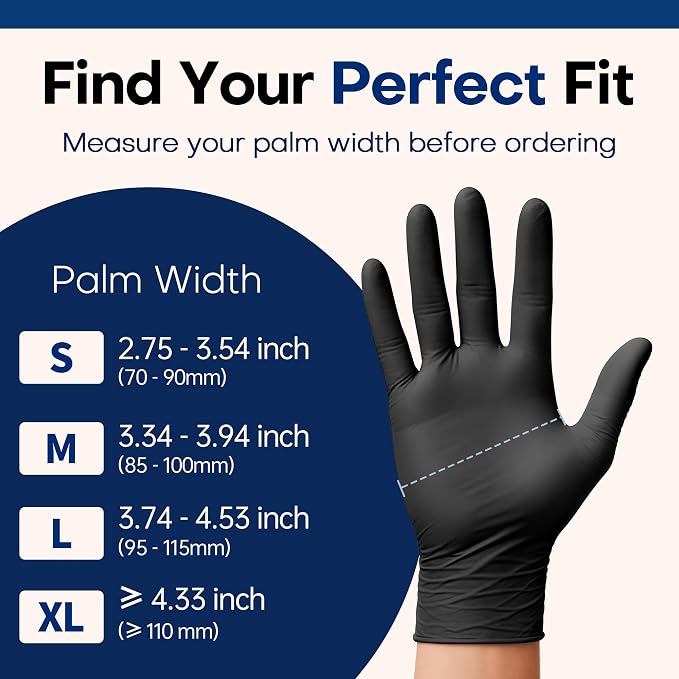 Soft Max Disposable Nitrile Exam Gloves, Powder-Free Black 100 Ct | Soft Max™ Disposable Nitrile Exam Gloves Latex-Free Powder-Free Medical Food Safe Cooking Cleaning, 100 Ct Black