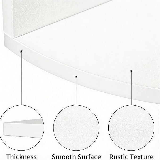 No-Drill Modern Corner Shelf Wall Mount, 5-Tier Floating Storage Rack, Corner Bookshelf with Hooks, Space-Saving Zigzag Plant Shelf for Bedroom, Living Room, Bathroom, Home Office(White)