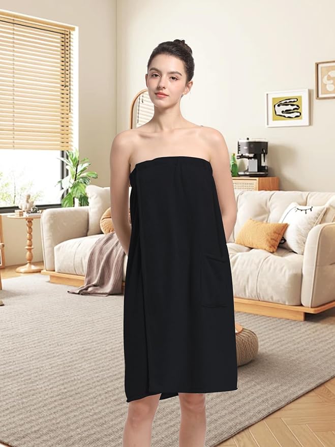Women'S Soft Wrap Towel Full Length,Bath Robe After Shower Female Plush Long,Spa Bathrobes Lightweight With Pockets