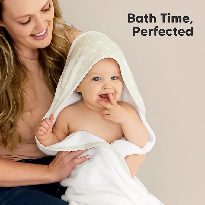 KeaBabies Hooded Baby Towel for Newborn, Baby Bath Towels (Rainbow, 35x35) | Viscose Derived from Bamboo, Large Baby Towels with Hood, Boys, Girls, Toddler, Soft Absorbent Baby Bath Essentials