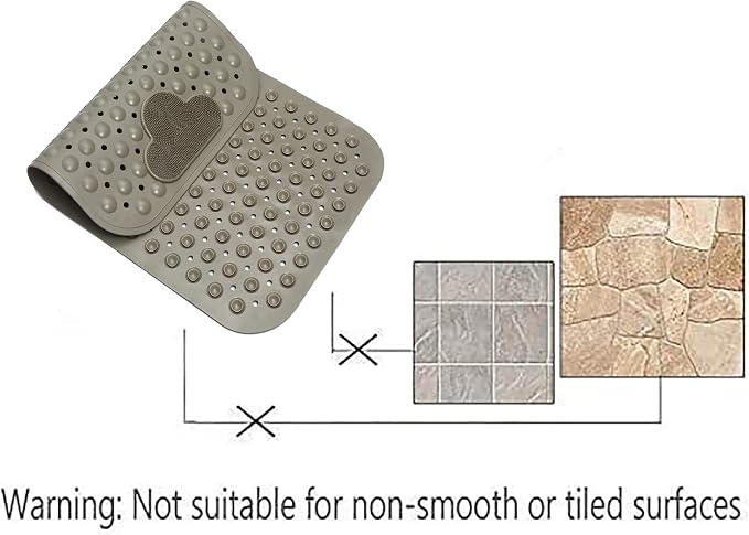 Bathtub Mat Non Slip Shower Mat Bath Mat for Tub 28"X16" Light Brown | Bath Tub Mat Non Slip, Machine Washable, Foot Massage, Non Slip Bath Mat, Shower Mat for Inside Shower, Bathroom Mat